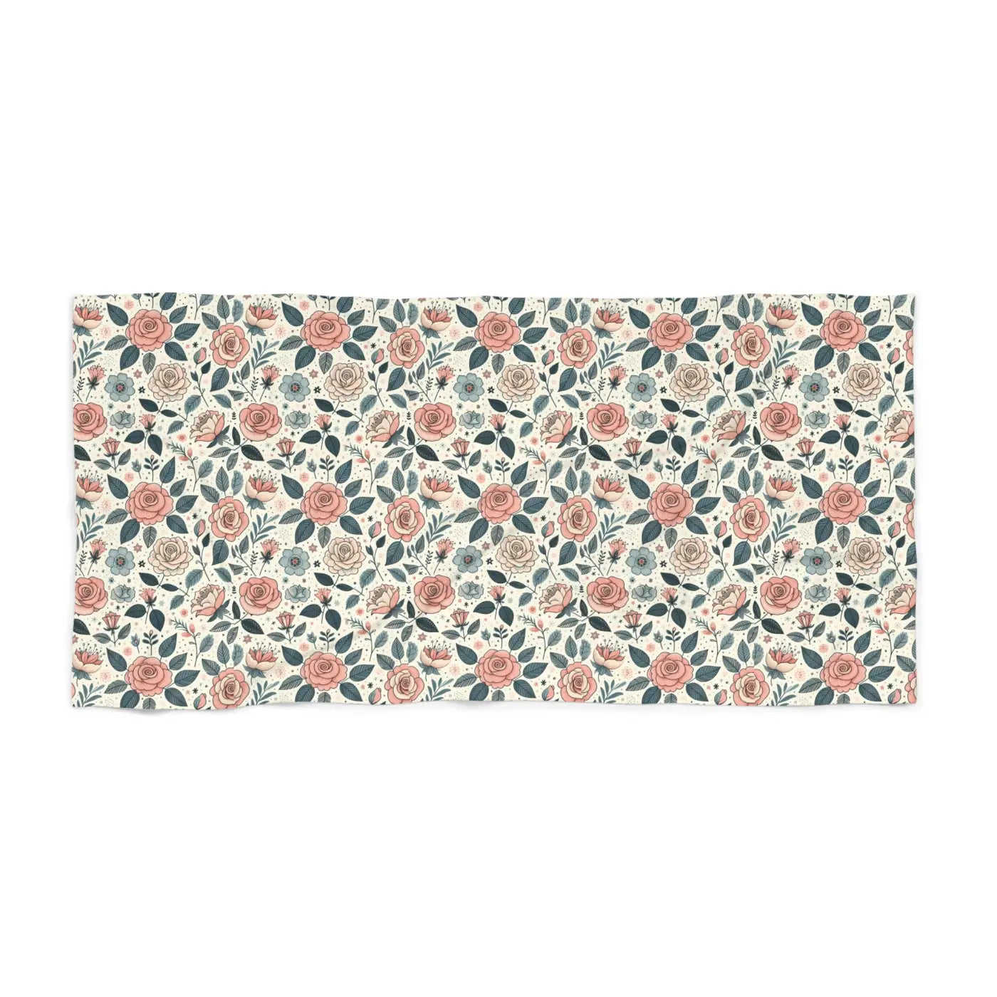 DipaliZ Rose Flowers Beach Towel Cotton Loop Backing