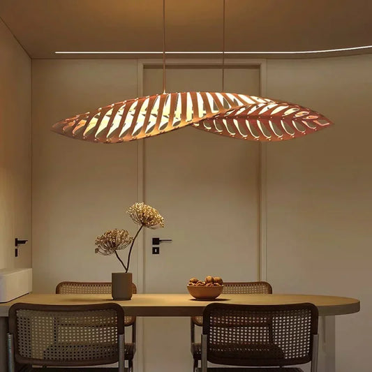 Pendant Lamp - Minimalist Wood Fish Bone