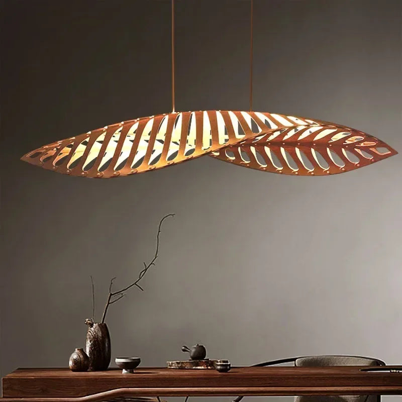 Pendant Lamp - Minimalist Wood Fish Bone
