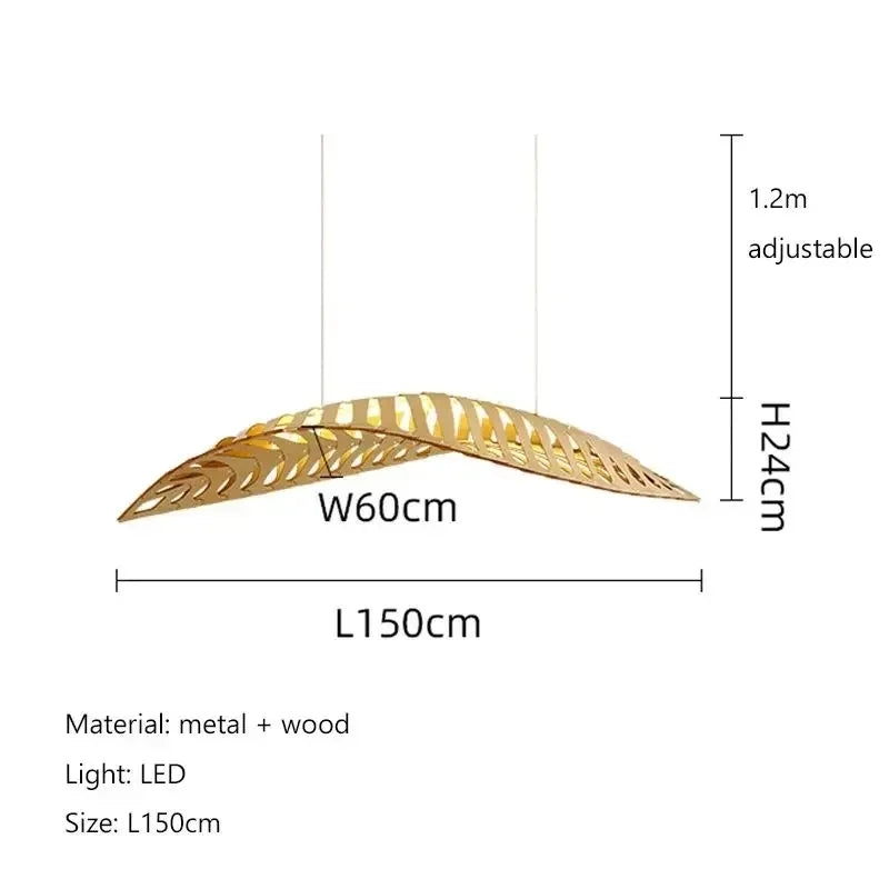 Pendant Lamp - Minimalist Wood Fish Bone