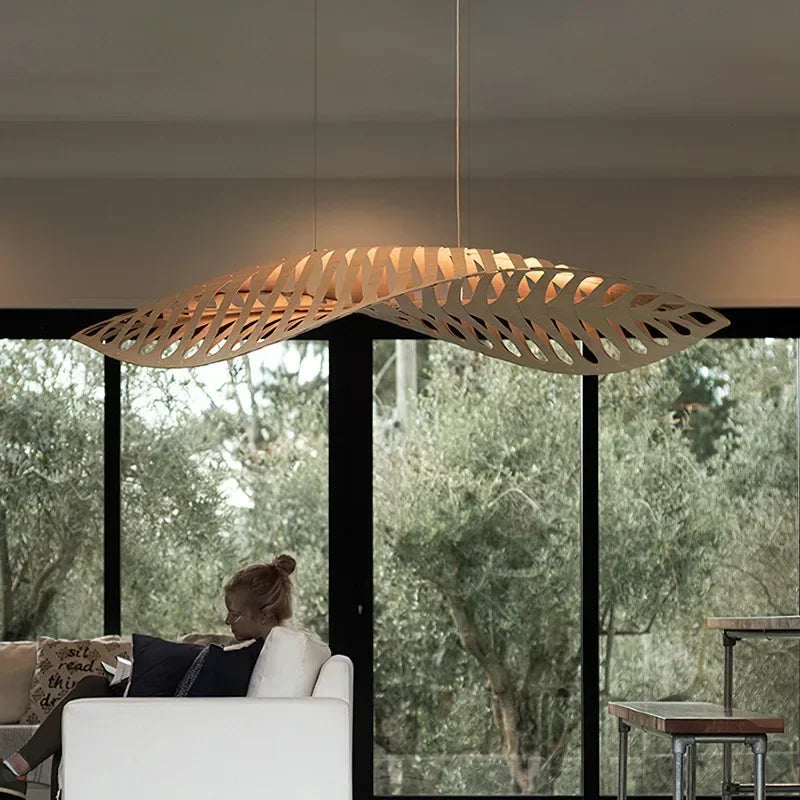 Pendant Lamp - Minimalist Wood Fish Bone