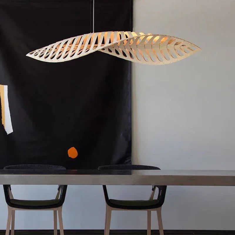 Pendant Lamp - Minimalist Wood Fish Bone