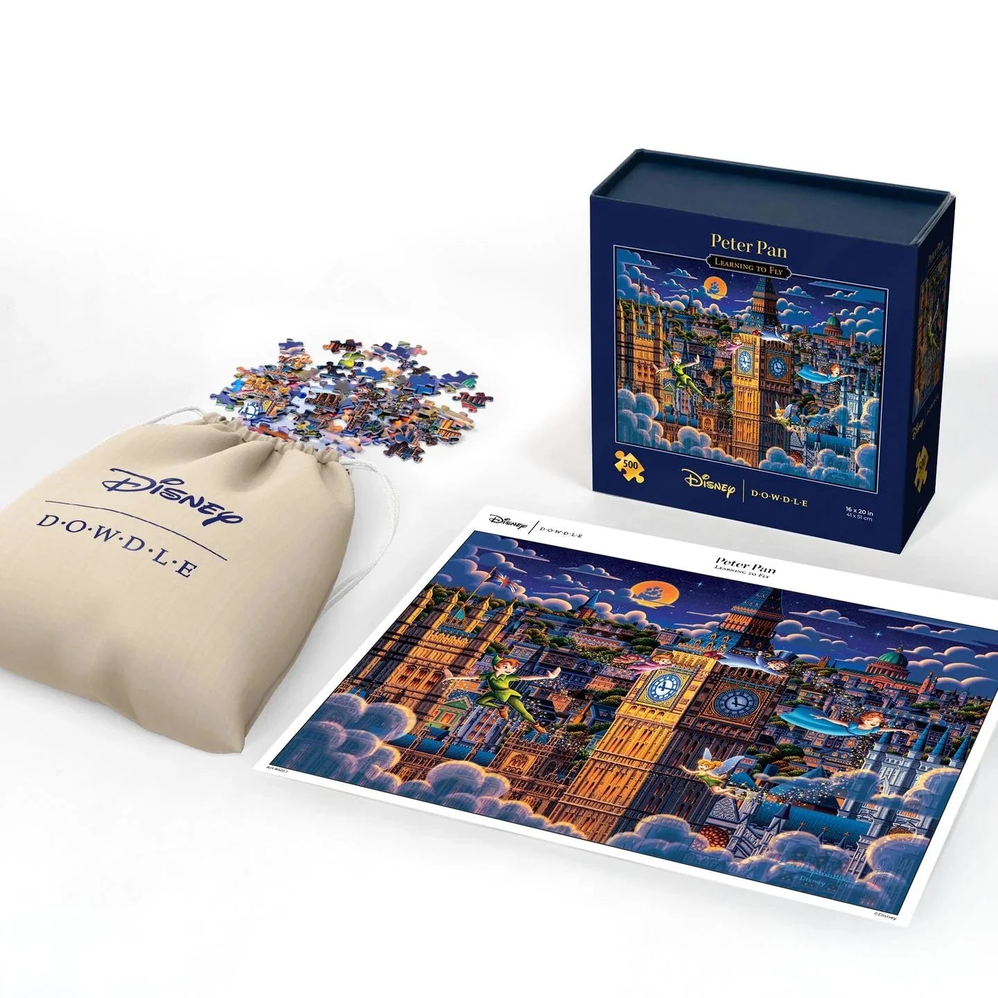 Peter Pan Learning to Fly 500 Piece Jigsaw Puzzle by Dowdle and Disney