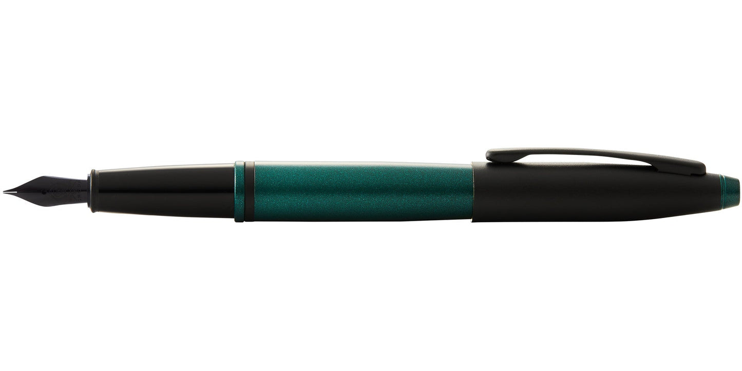 Calais™ Matte Green and Black Lacquer Fine Nib Fountain Pen