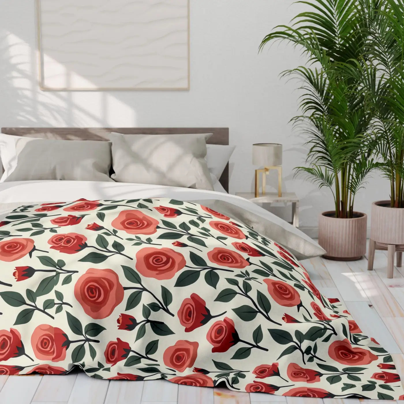 DipaliZ Red Roses Arctic Fleece Blanket Soft Warmth Size 108x90