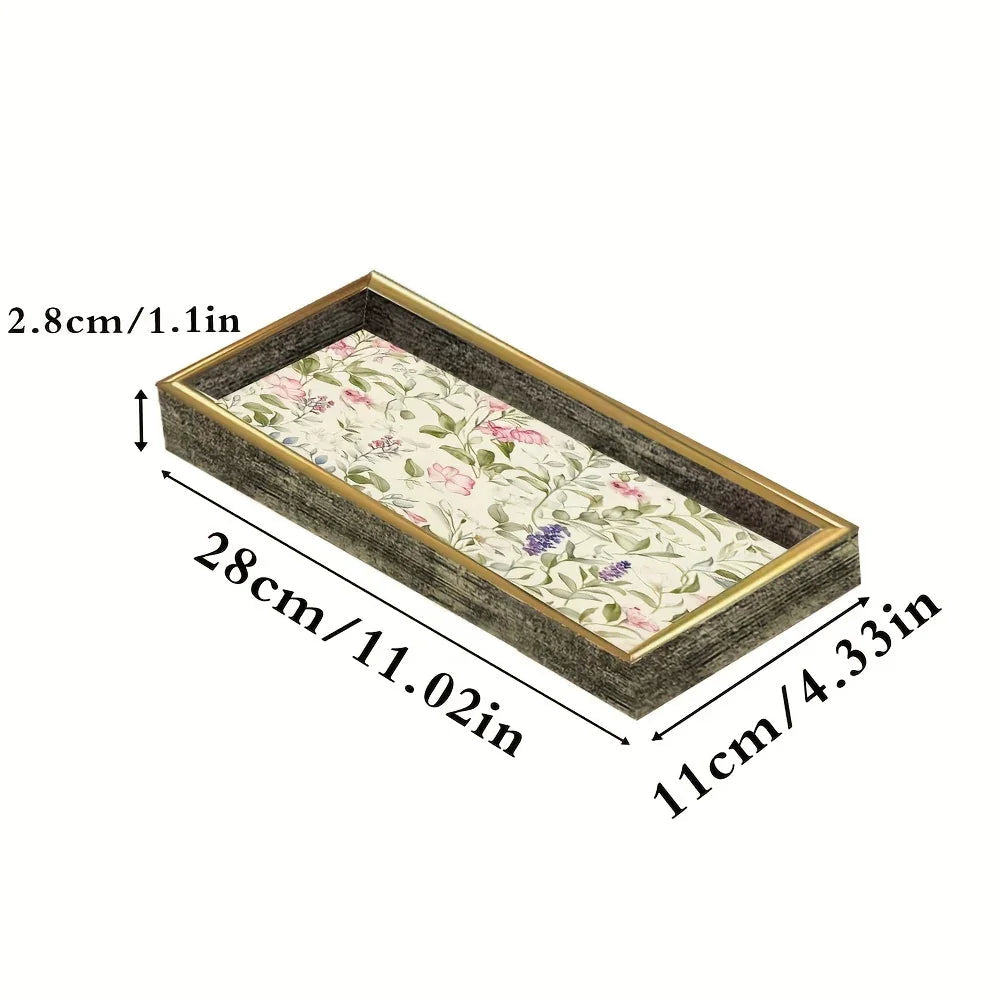 Serving Tray - Decorative Glass Golden