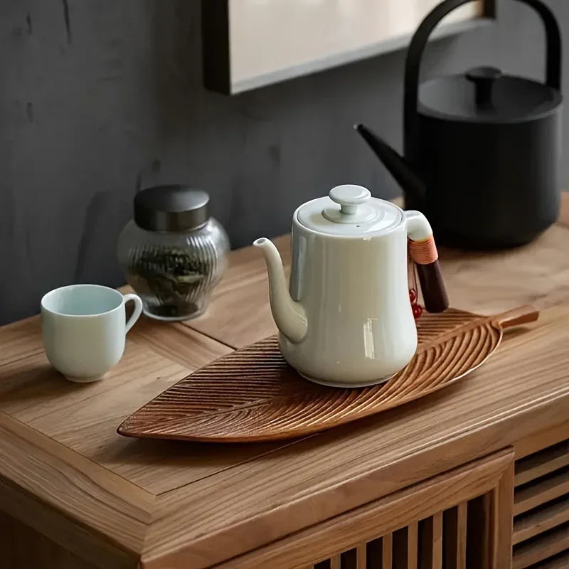Serving Tray - Vintage Wooden Leaf Shape