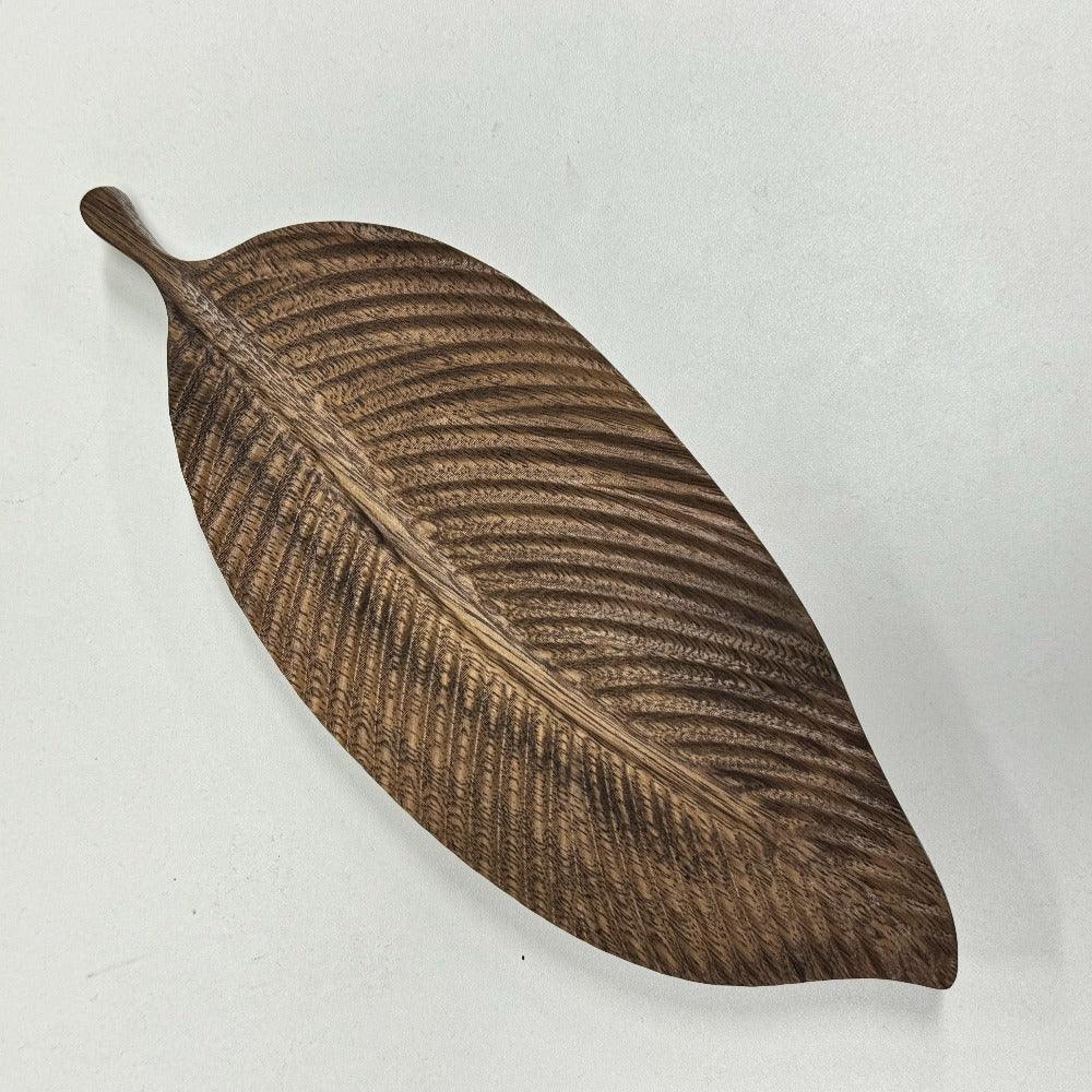 Serving Tray - Vintage Wooden Leaf Shape
