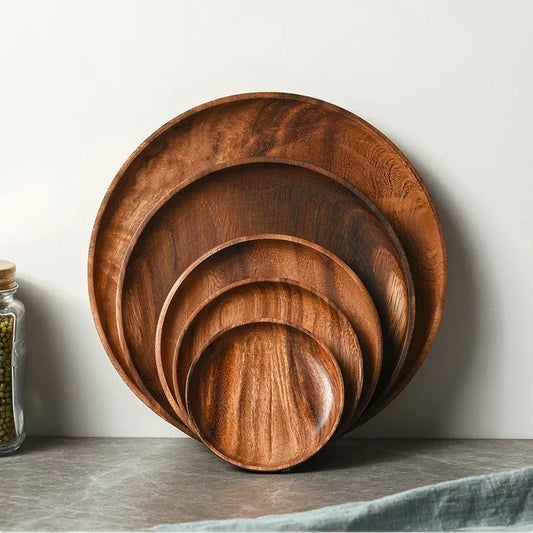 Serving Tray - Wooden Acacia Round
