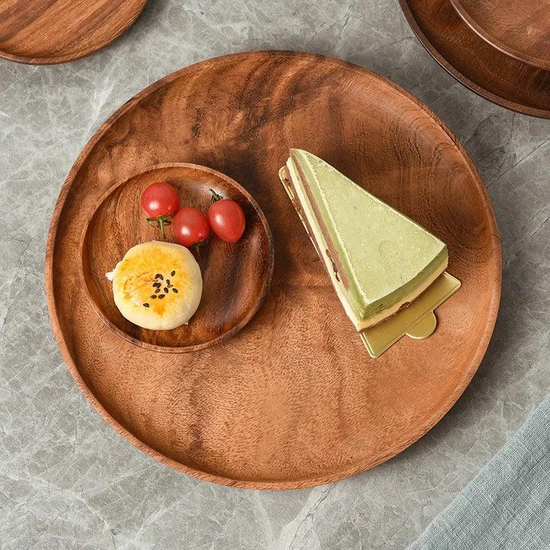 Serving Tray - Wooden Acacia Round