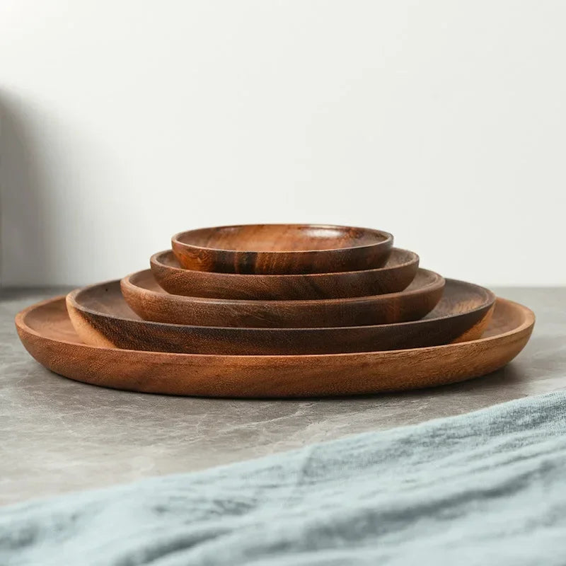 Serving Tray - Wooden Acacia Round