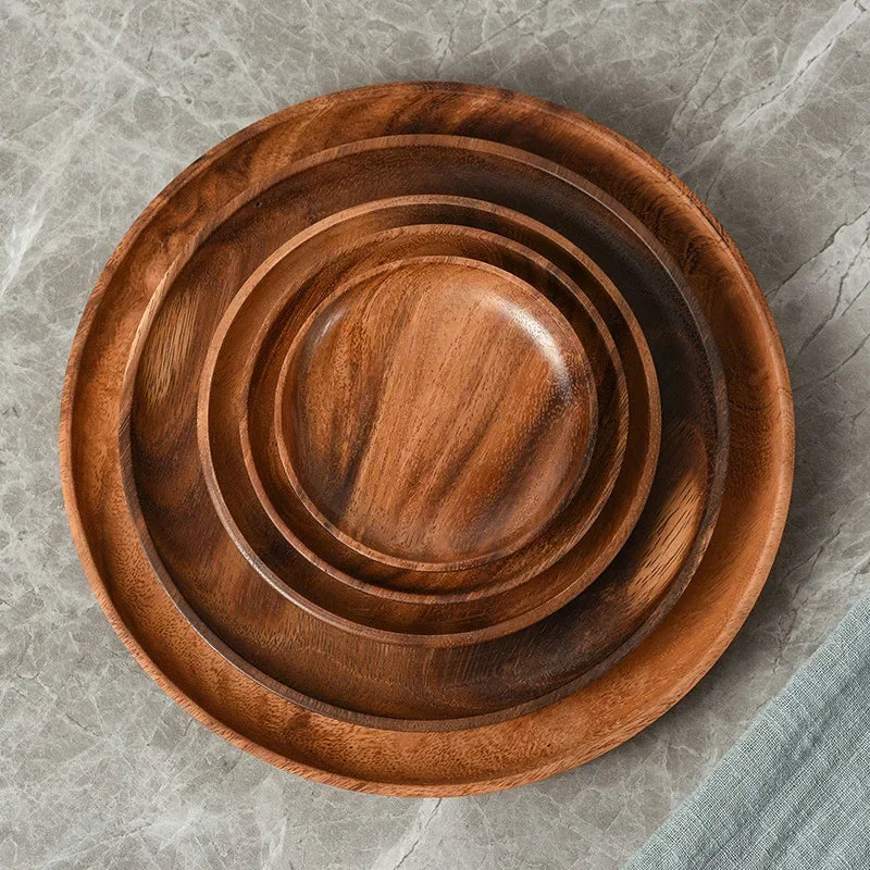 Serving Tray - Wooden Acacia Round