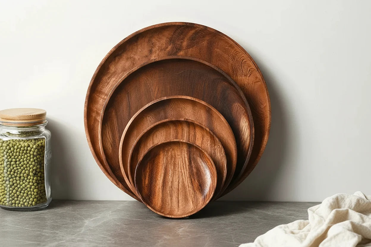 Serving Tray - Wooden Acacia Round