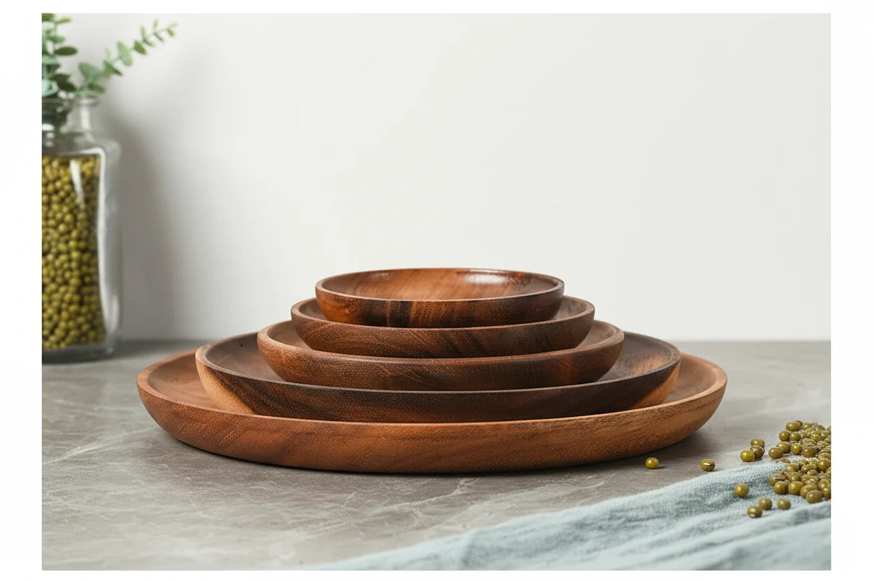 Serving Tray - Wooden Acacia Round