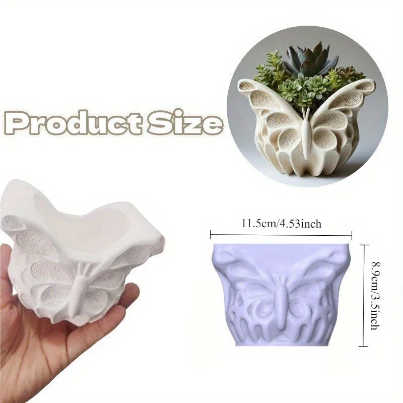 SilkyCast Butterfly Candle Making Mold - Reusable Silicone Mold for DIY Epoxy Resin, Plaster & Clay Crafts, Multi-Purpose for Succulent Planters, Pen Holders & Candle Diffusers - Easy Release Floral Wing Design, Butterfly Dec