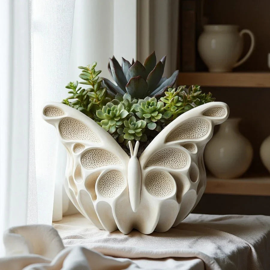 SilkyCast Butterfly Candle Making Mold - Reusable Silicone Mold for DIY Epoxy Resin, Plaster & Clay Crafts, Multi-Purpose for Succulent Planters, Pen Holders & Candle Diffusers - Easy Release Floral Wing Design, Butterfly Dec