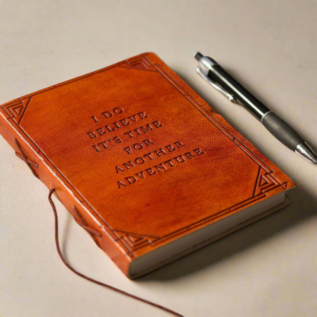 Another Adventure Quote Leather Journal
