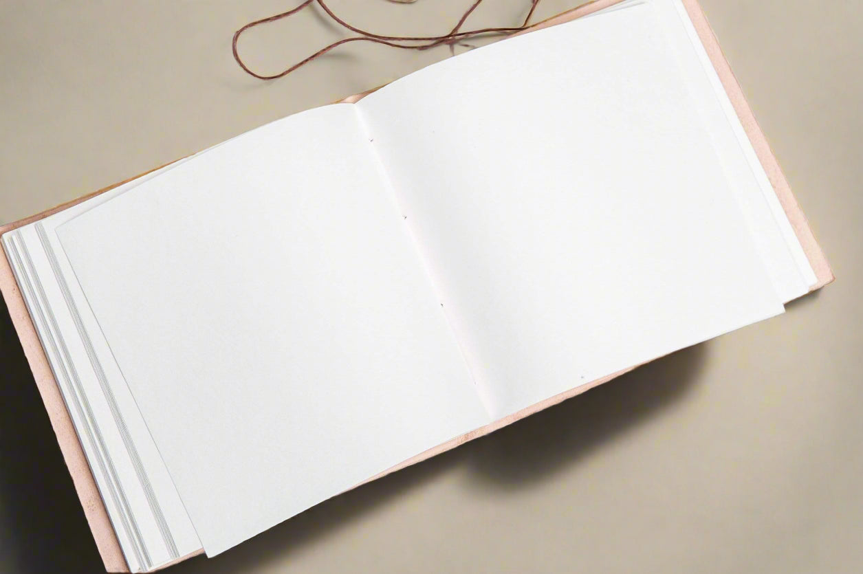 Moon Phases 7x7 Leather Journal | Embossed Square Dream & Reflection Diary