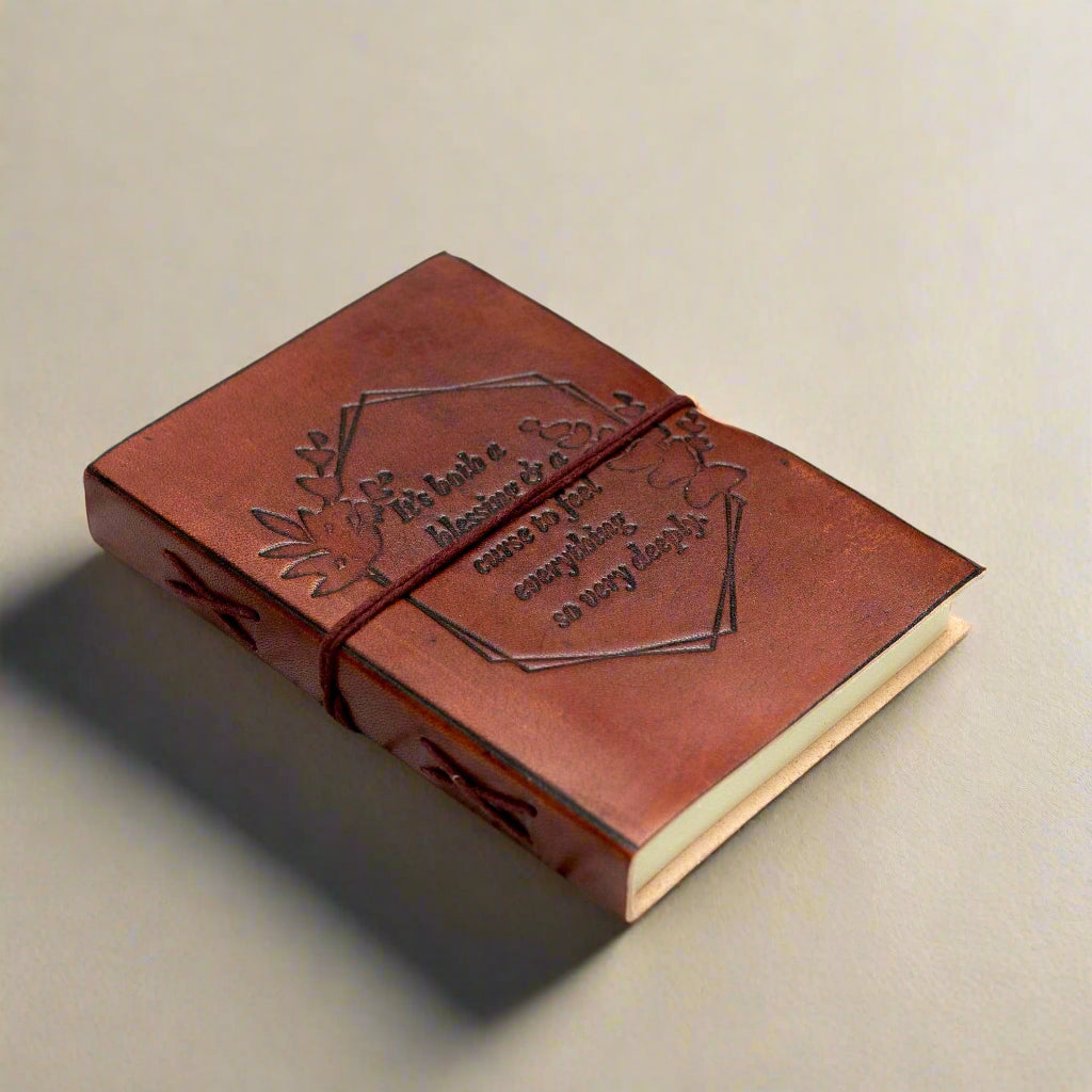 "Feel Deeply" Leather Journal - A Blessing and a Curse