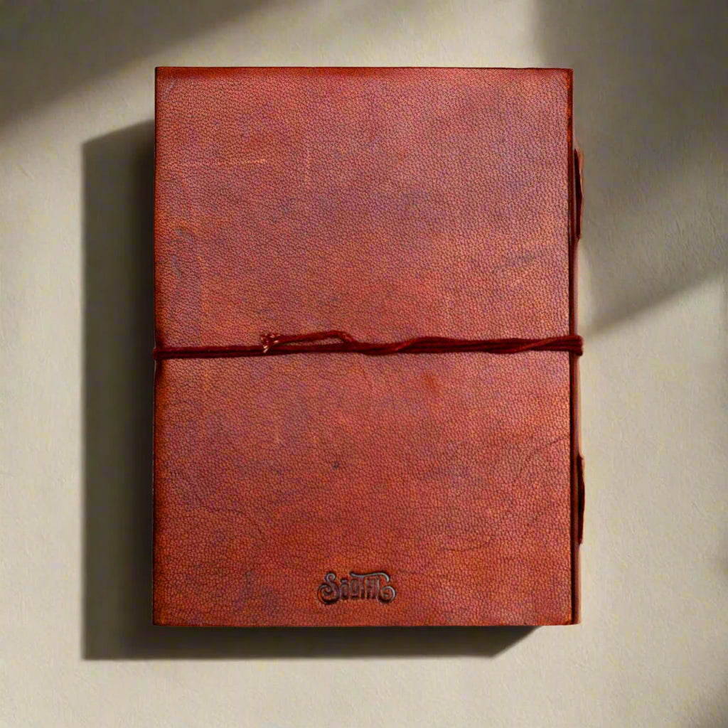 Buddha Quote Leather Journal - "Give Up Everything That Weighs You Down"