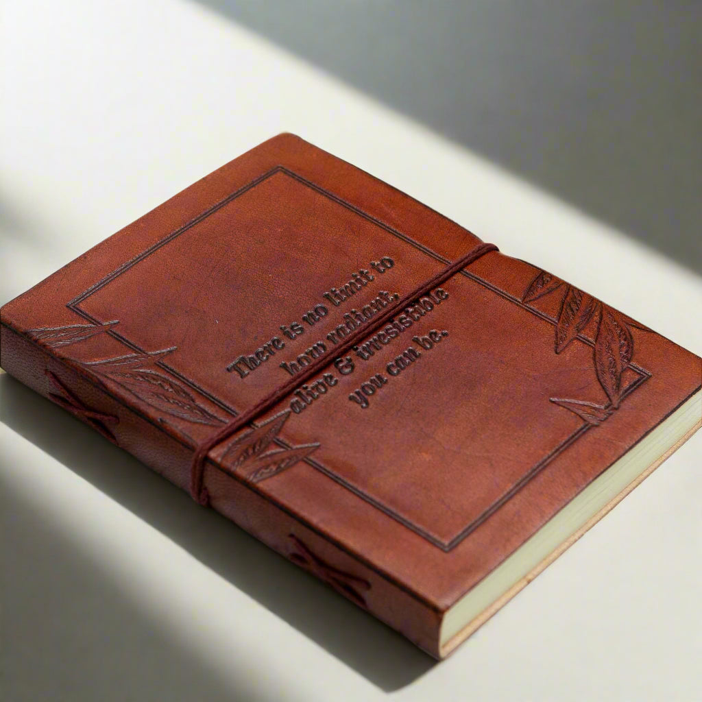 No Limit To How Radiant Quote Leather Journal | Embossed 8x6