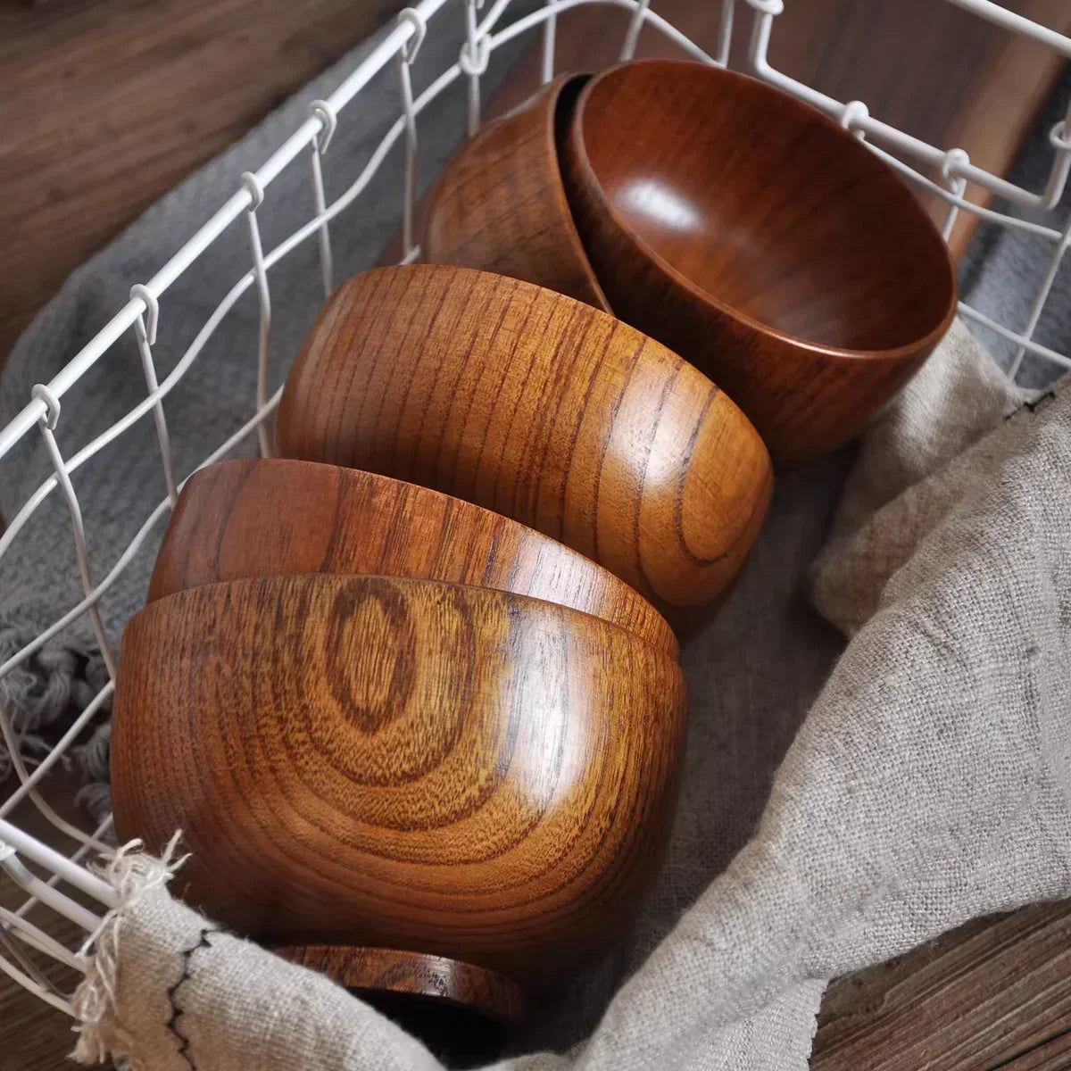 Soup Bowls - Retro Wooden Small