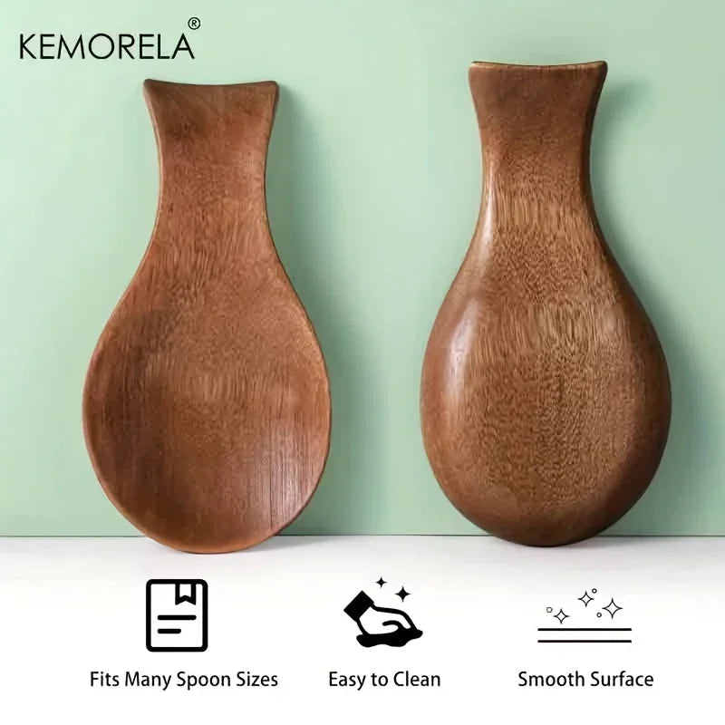 Spoon Rest - Rustic Wooden Brown