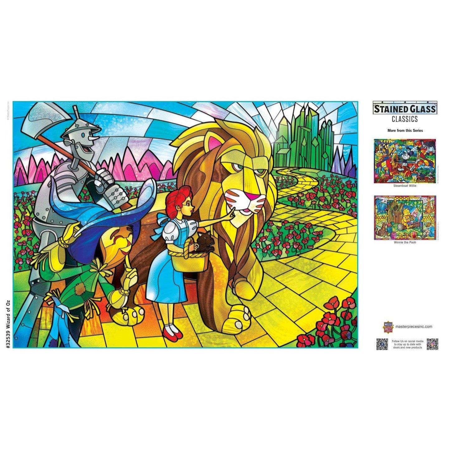 Stained Glass Wizard of Oz 500 Piece Jigsaw Puzzle | Masterpieces Puzzles