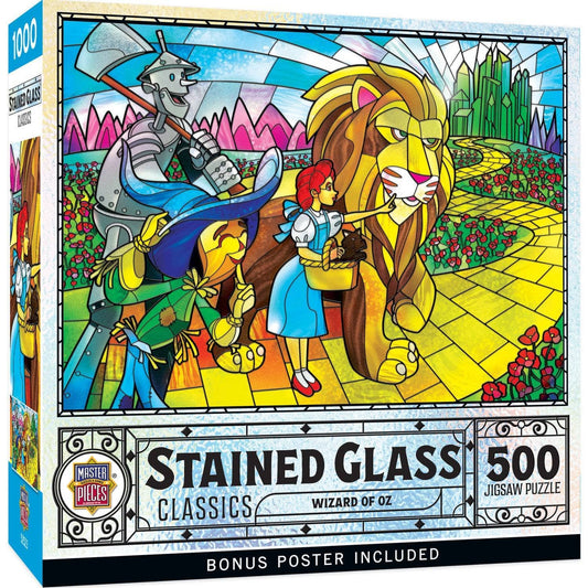 Stained Glass Wizard of Oz 500 Piece Jigsaw Puzzle | Masterpieces Puzzles
