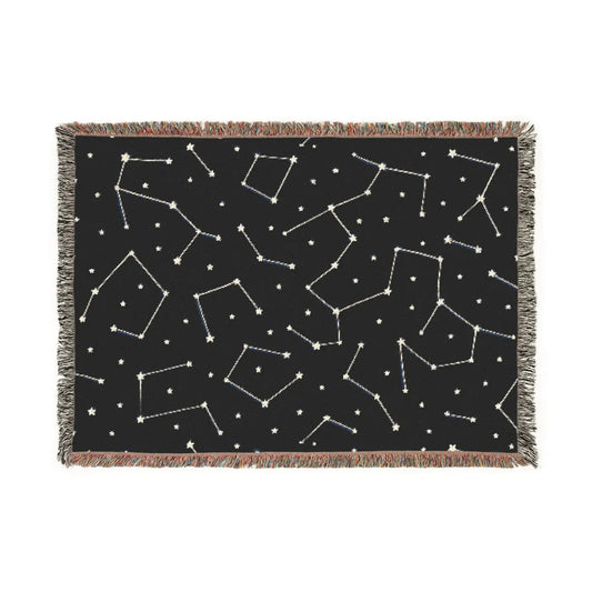 DipaliZ Starry Night Woven Blanket – Cotton Night Sky Blanket
