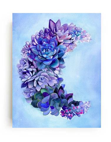 Succulent Moon Art Print – Bring Calm & Nature Into Your Space