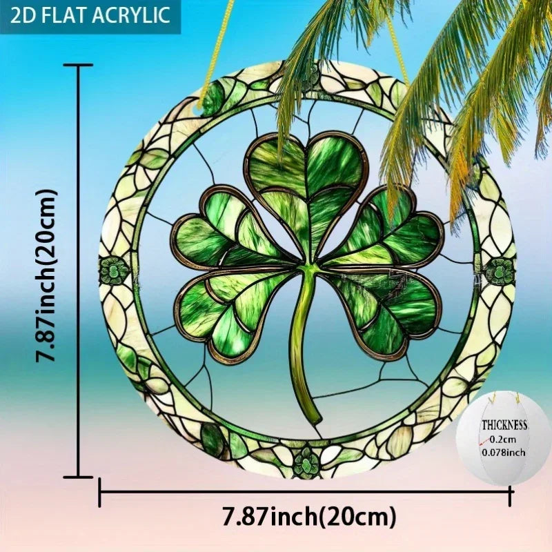 Sun Catcher - Stained Glass Green Round