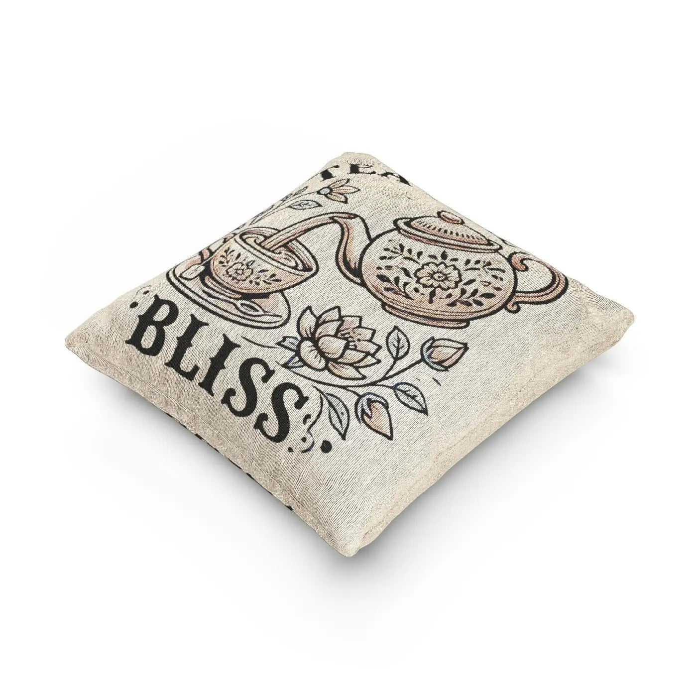 DipaliZ Woven Pillow Cozy Tea Time Bliss Cotton 18x18