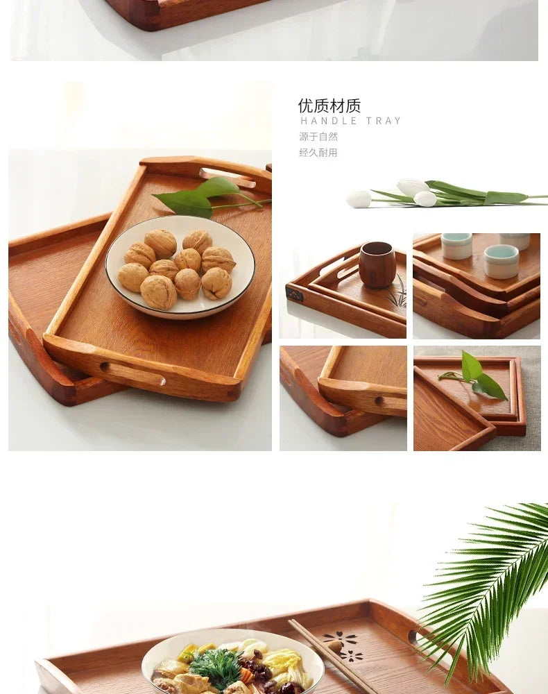 Tea Tray - Portable Wood Small