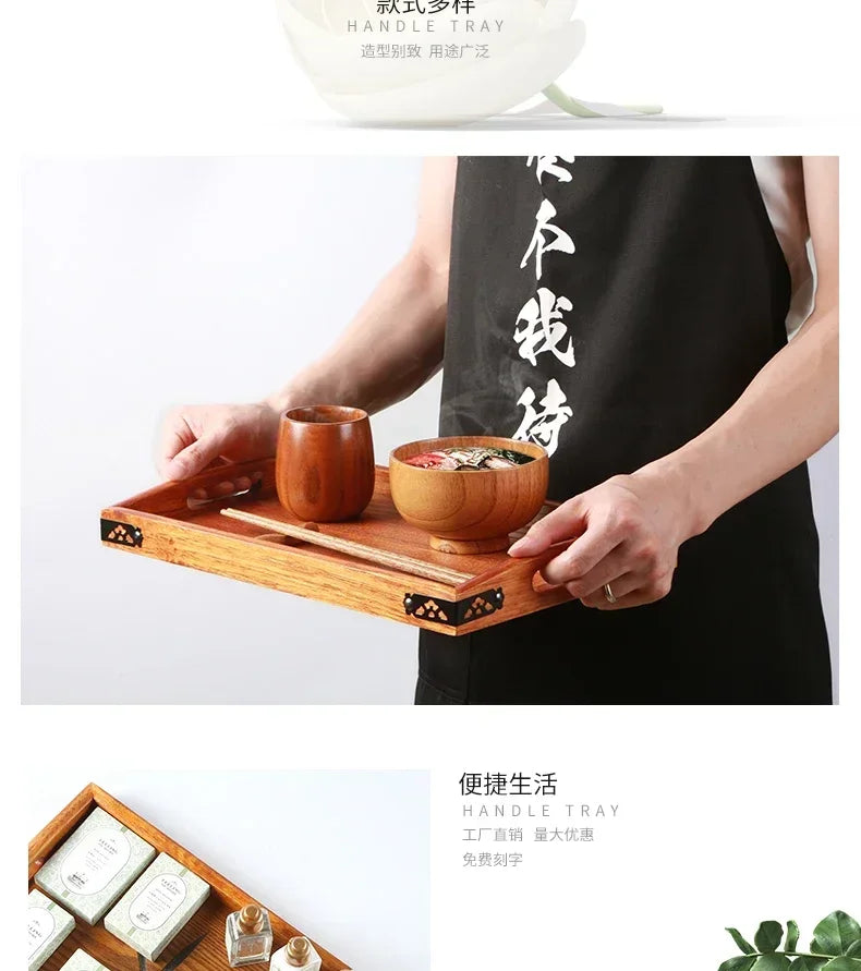 Tea Tray - Portable Wood Small