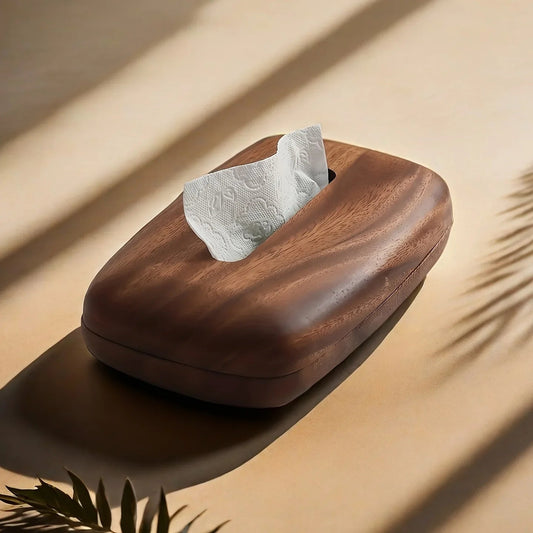 Tissue Box - Modern Walnut Wooden Rectangular