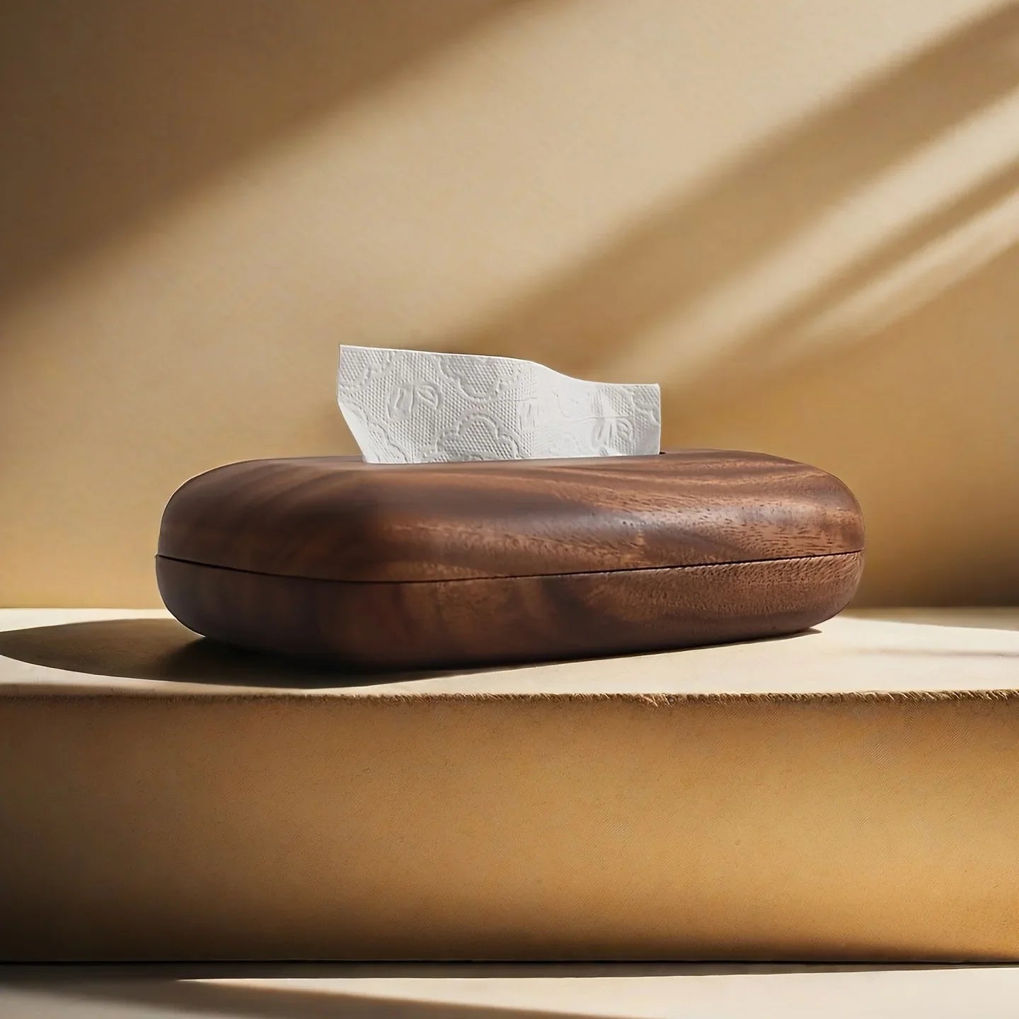 Tissue Box - Modern Walnut Wooden Rectangular
