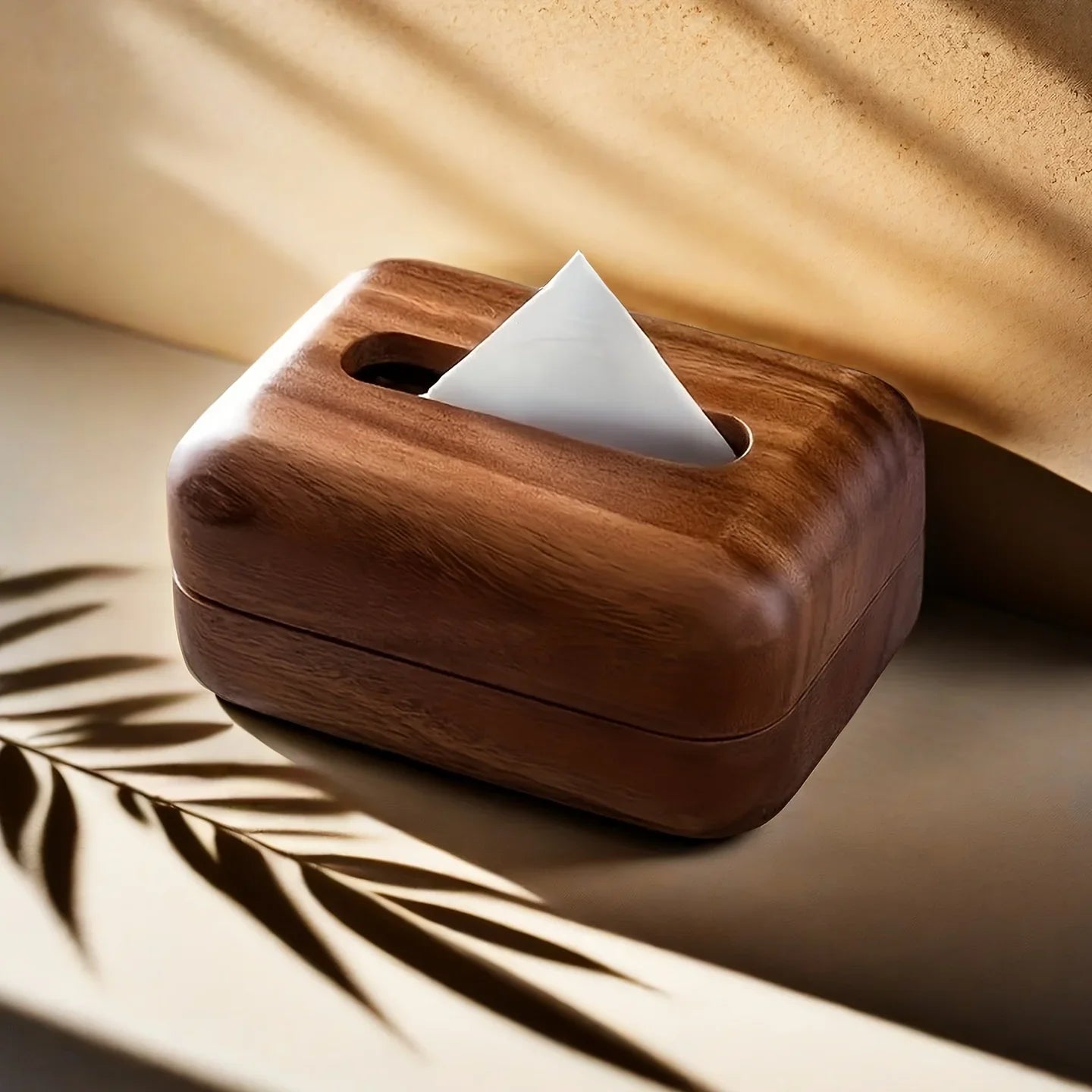 Tissue Box - Modern Walnut Wooden Rectangular