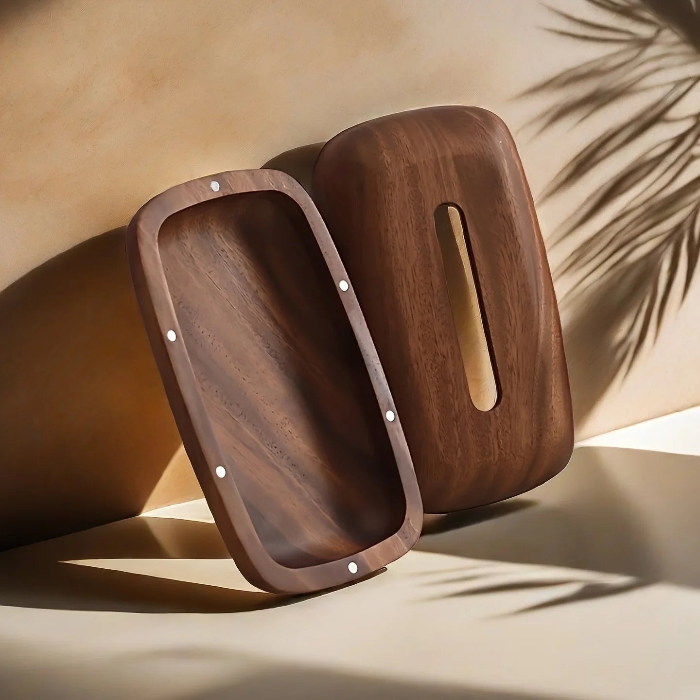 Tissue Box - Modern Walnut Wooden Rectangular