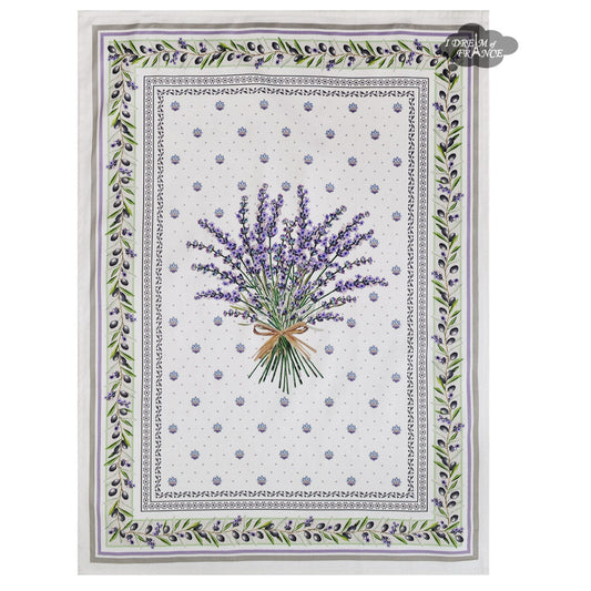 French kitchen towel - Printed cotton - Lauris natural | Tissus Toselli