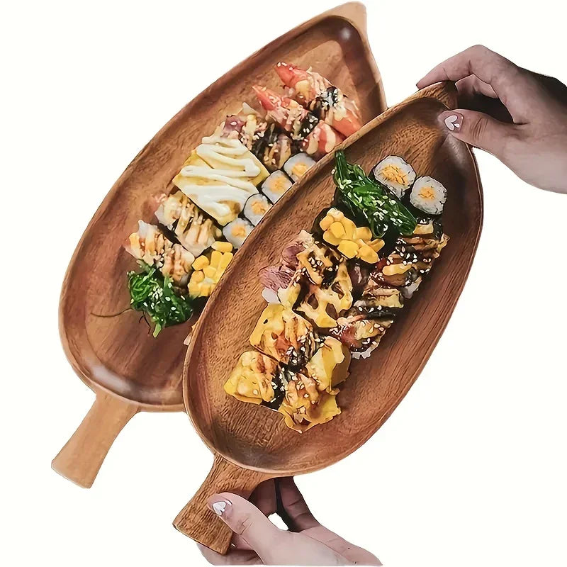 Tray - Rustic Wooden Leaf