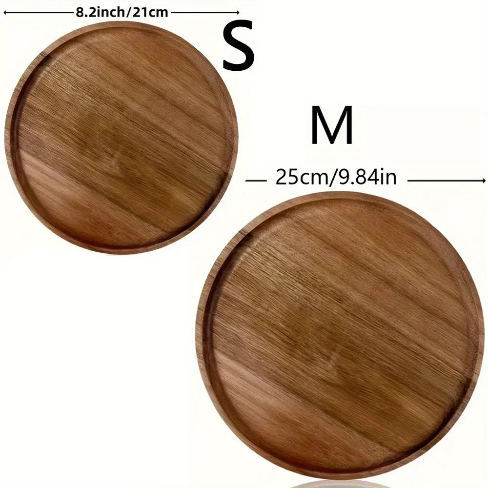 Tray - Rustic Wooden Round