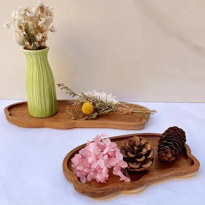 Tray - Wooden Decorative Round