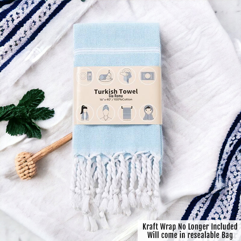 Turkish Cotton-Bamboo Hand Towel With Tassels Oversized Soft Absorbent