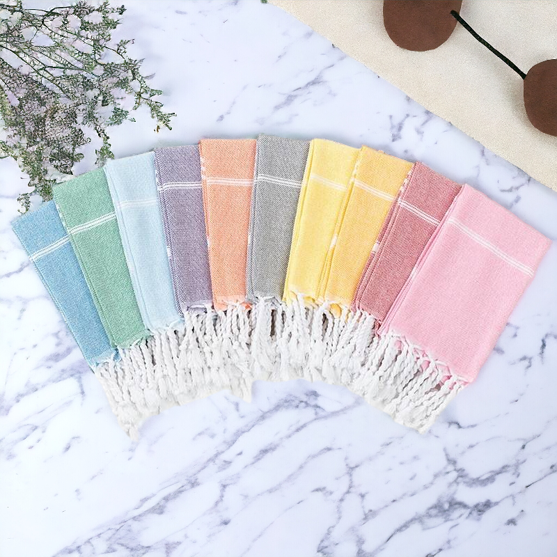 Turkish Cotton-Bamboo Hand Towel With Tassels Oversized Soft Absorbent