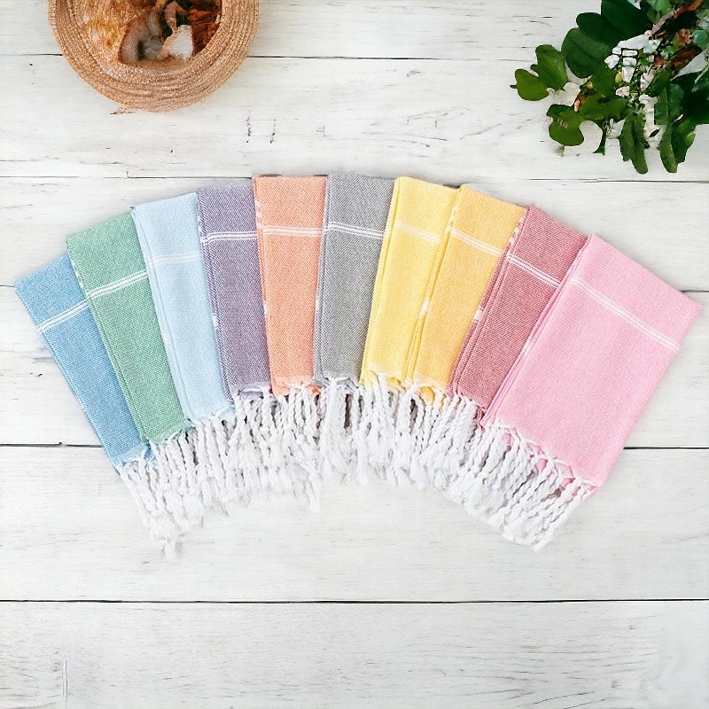 Turkish Cotton-Bamboo Hand Towel With Tassels Oversized Soft Absorbent
