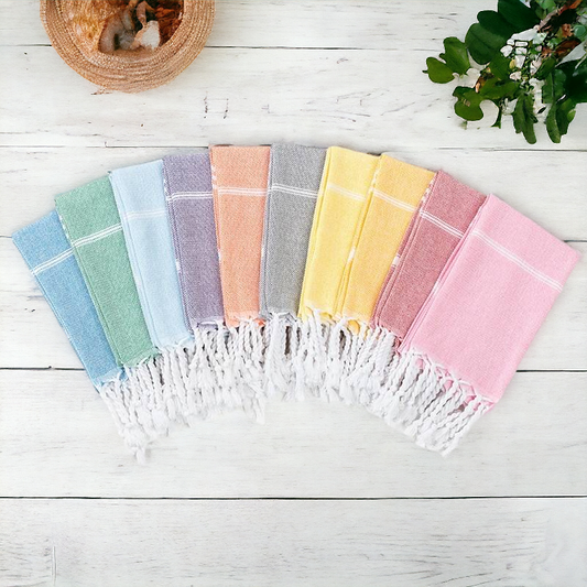 Turkish Cotton-Bamboo Hand Towel With Tassels Oversized Soft Absorbent
