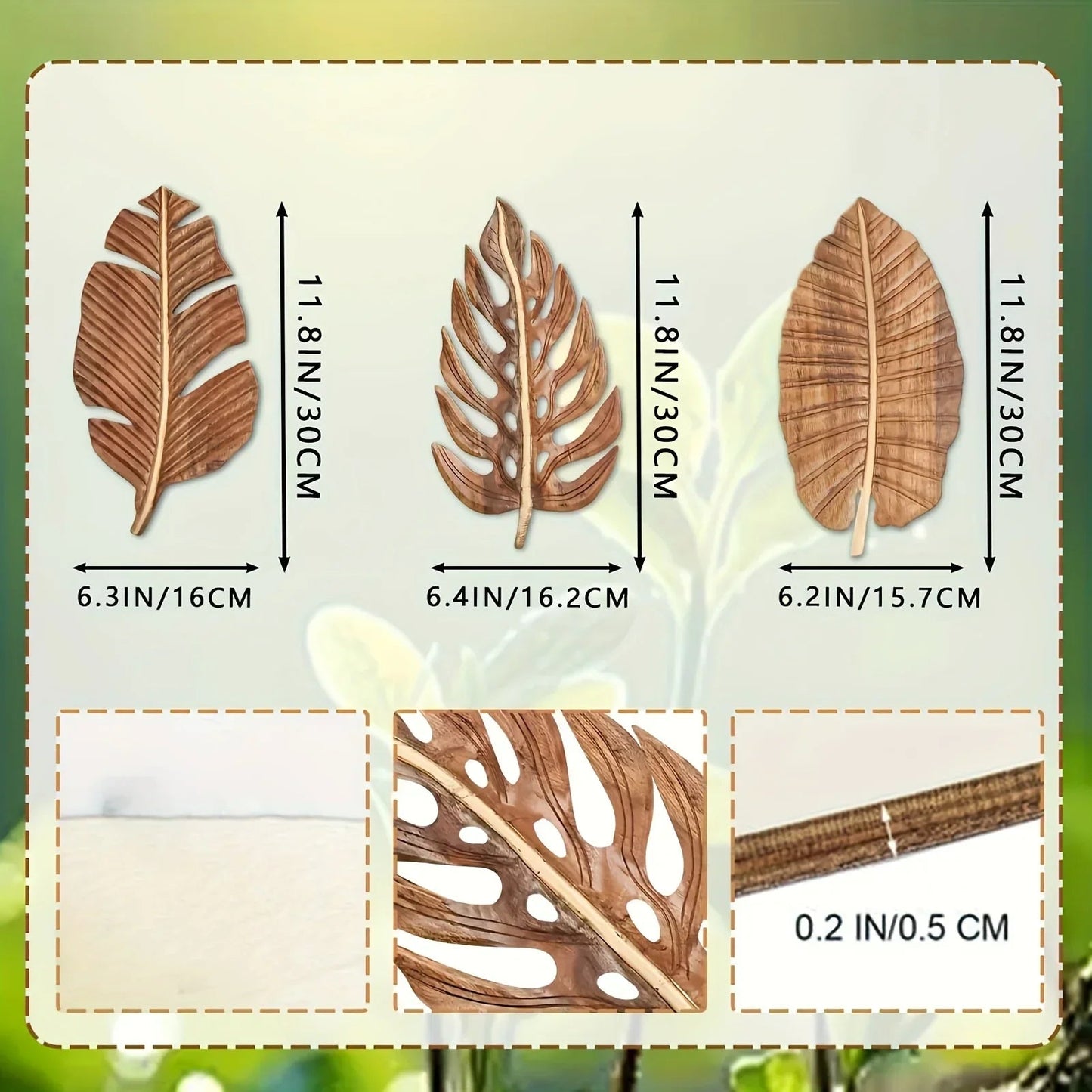 Wall Art - Rustic Mango Wood Leaf