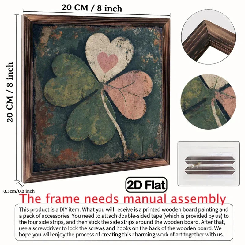 Wall Art - Vintage Wooden 8x8 Inch