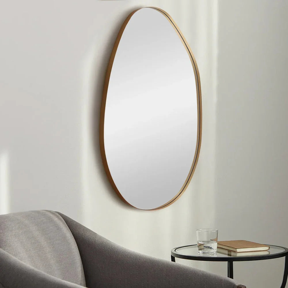 Wall Mirror - Round Gold Metal